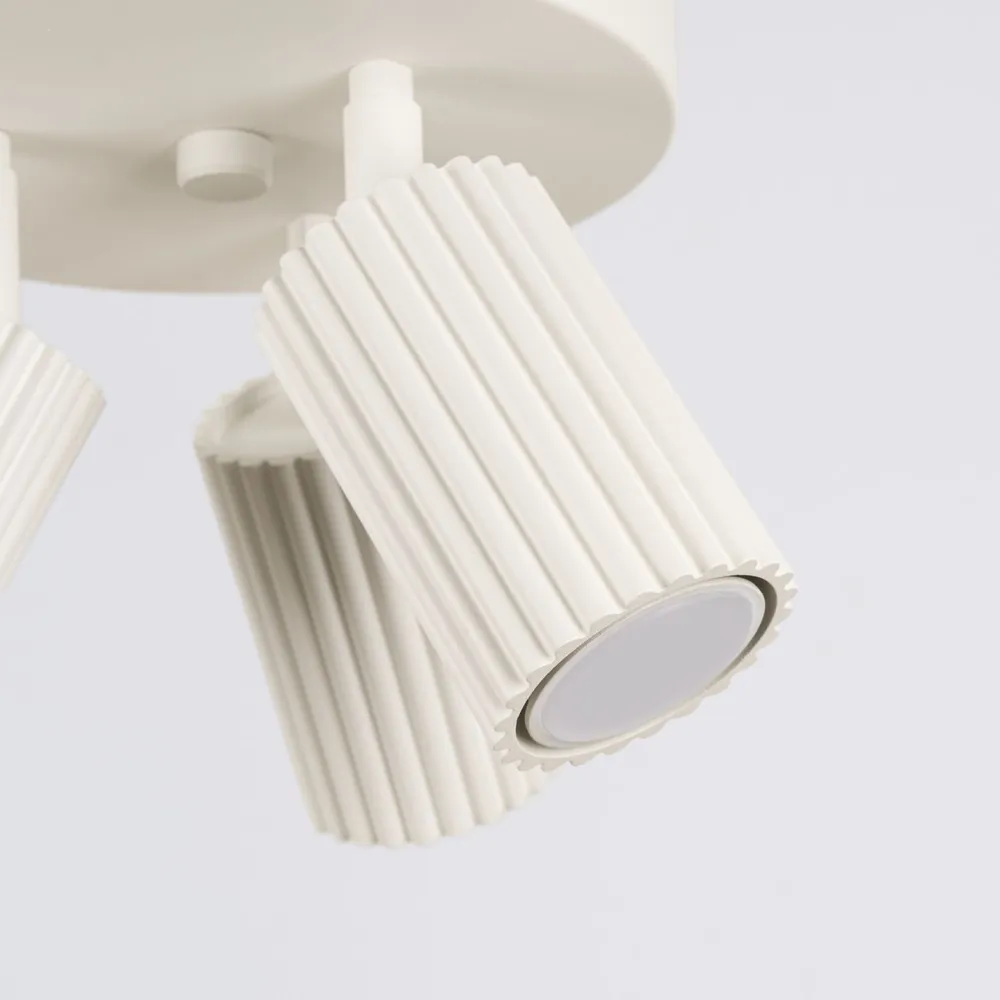 Sollux Deckenlampe Modern in Creme Ø 19,5 cm schwenkbar 3x GU10 Alu* Wohnzimmerlampen|Metall Lampen