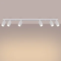 Sollux Deckenlampe Modern Weiß 117 cm schwenkbar 6x GU10 Aluminium* Flurlampen|Wohnzimmerlampen