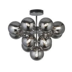 Searchlight Deckenlampe Rauchglas Ø 41 cm 13x G9 Grau Chrom CARTER* Deckenleuchten|Esszimmer Lampen