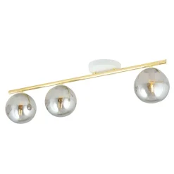 Emibig Deckenlampe Rauchglas Metall 80 cm 3-flammig E14* Deckenleuchten|Flurlampen