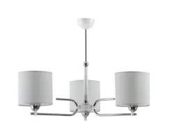 Jupiter Deckenlampe REKA Chrom Grau Stoff Esszimmer 3xE27