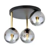 Emibig Deckenlampe rund Ø 40 cm E14 Schwarz Grau Gold Glas Metall* Deckenleuchten|Bürolampen