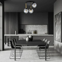 Emibig Deckenlampe rund Ø 40 cm E14 Schwarz Grau Gold Glas Metall* Deckenleuchten|Bürolampen