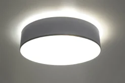 Sollux Deckenlampe rund Ø 55 cm Grau 4x E27 blendarm ATISS* Deckenleuchten|Flurlampen