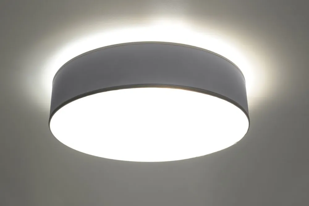 Sollux Deckenlampe rund Ø 55 cm Grau 4x E27 blendarm ATISS* Deckenleuchten|Flurlampen