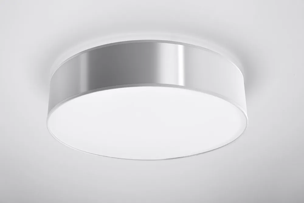 Sollux Deckenlampe rund Ø 55 cm Grau 4x E27 blendarm ATISS* Deckenleuchten|Flurlampen