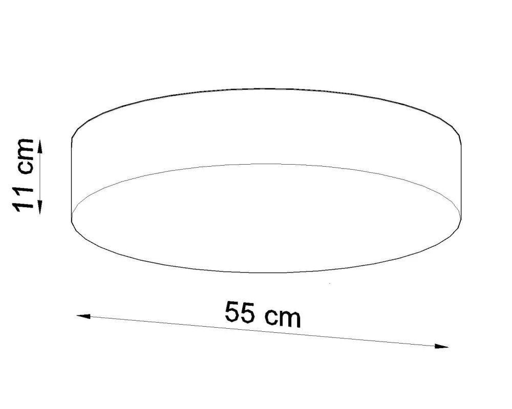 Sollux Deckenlampe rund Ø 55 cm Grau 4x E27 blendarm ATISS* Deckenleuchten|Flurlampen