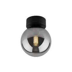 TK Lighting Deckenlampe rund Ø 12 cm H: 15 cm klein Rauchglas G9 Kugel* Glaslampen|Metall Lampen