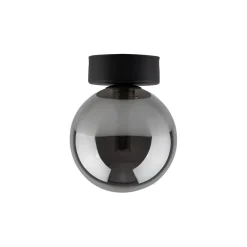 TK Lighting Deckenlampe rund Ø 12 cm H: 15 cm klein Rauchglas G9 Kugel* Glaslampen|Metall Lampen