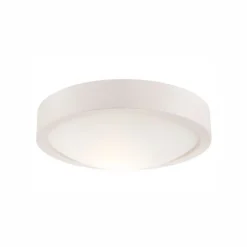 Lamkur Deckenlampe rund Ø 27 cm Holz Glas blendarm Weiß* Deckenleuchten|Flurlampen