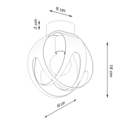 Clearance Sollux Deckenlampe rund Ø 16 cm Kugel Modern Metall E27