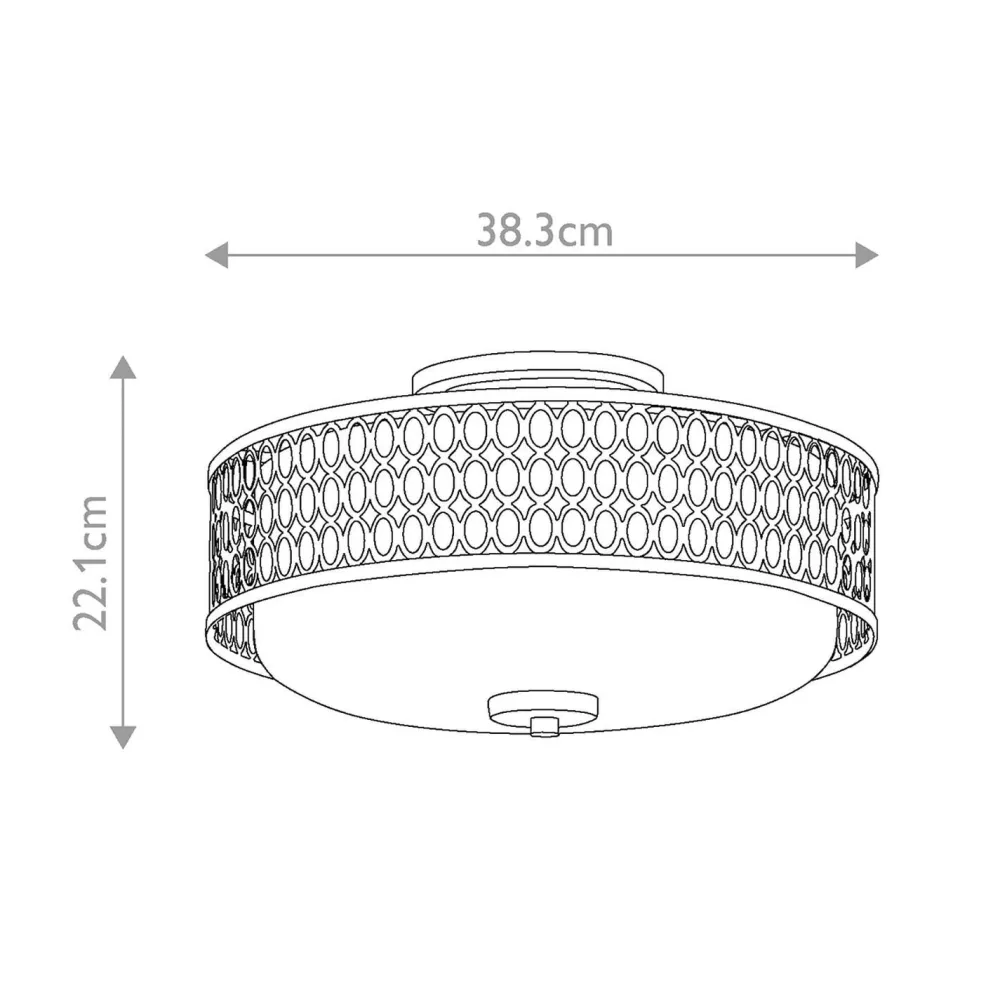 Elstead Deckenlampe rund Ø 38,3 cm Metall Glas blendarm 3x E27* Deckenleuchten|Flurlampen