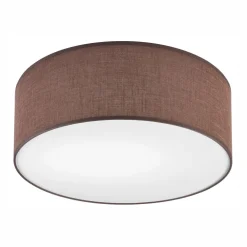Lamkur Deckenlampe rund Ø 35 cm Modern Stoff blendarm Braun für E27* Deckenleuchten|Flurlampen