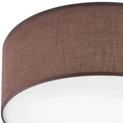 Lamkur Deckenlampe rund Ø 35 cm Modern Stoff blendarm Braun für E27* Deckenleuchten|Flurlampen