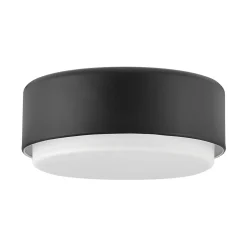 Online Elstead Deckenlampe rund Ø 30,5 cm Schwarz Weiß Metall Glas 2x E27