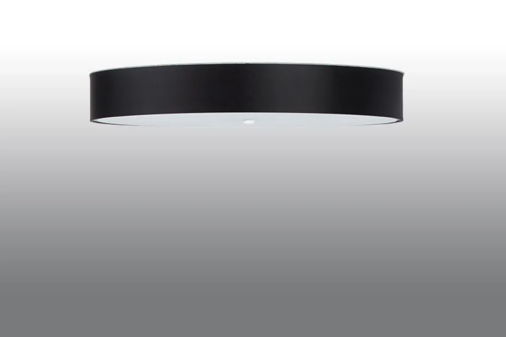 Sollux Deckenlampe rund Ø 100 cm Schwarz blendarm 6x E27 ZIROLI