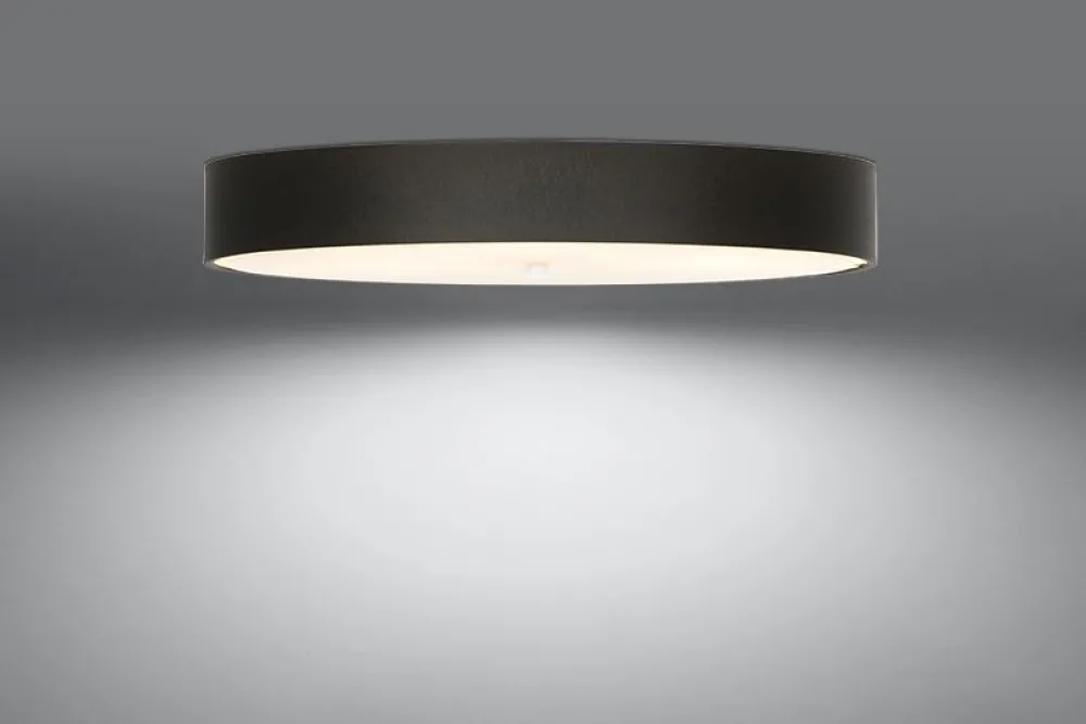 Sollux Deckenlampe rund Ø 100 cm Schwarz blendarm 6x E27 ZIROLI