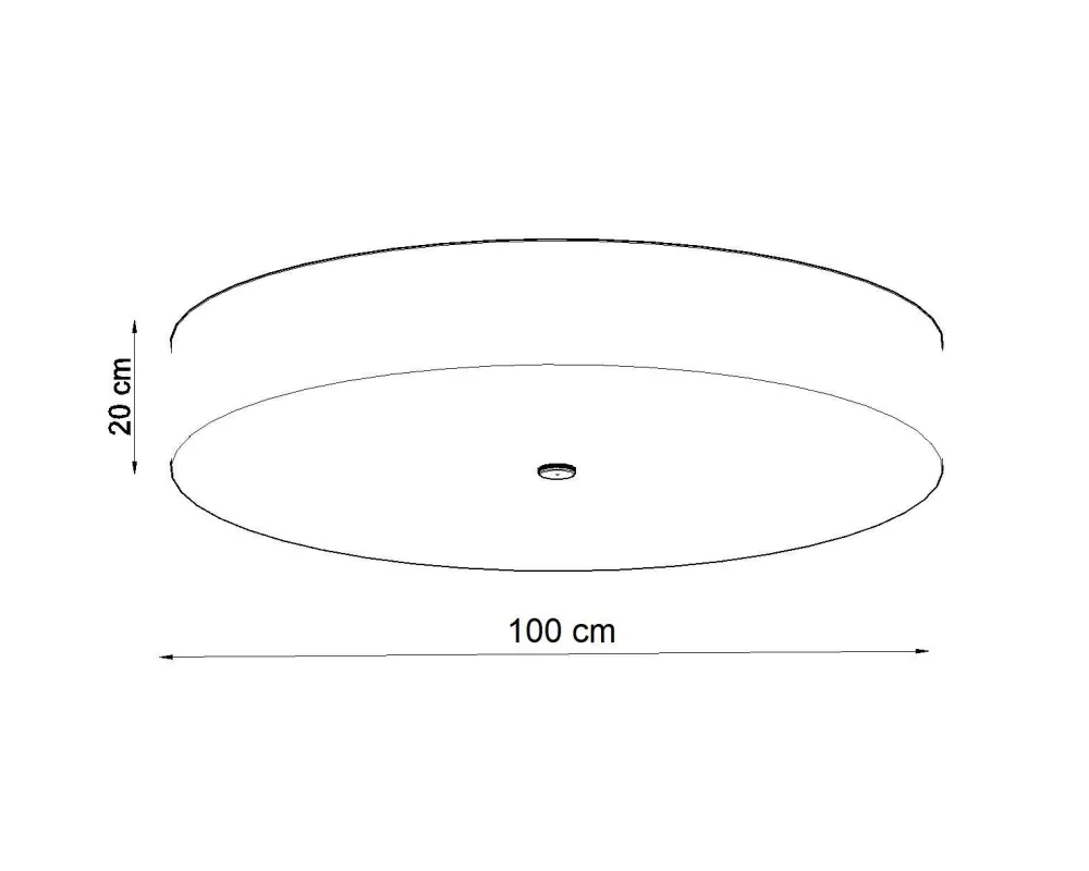 Sollux Deckenlampe rund Ø 100 cm Schwarz blendarm 6x E27 ZIROLI