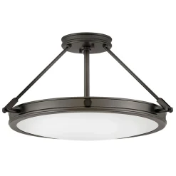 Outlet Elstead Deckenlampe rund Ø 55,8 cm Schwarz Weiß 4x E14 Metall Glas