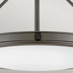 Outlet Elstead Deckenlampe rund Ø 55,8 cm Schwarz Weiß 4x E14 Metall Glas