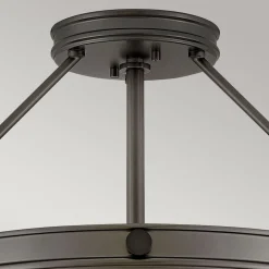 Outlet Elstead Deckenlampe rund Ø 55,8 cm Schwarz Weiß 4x E14 Metall Glas