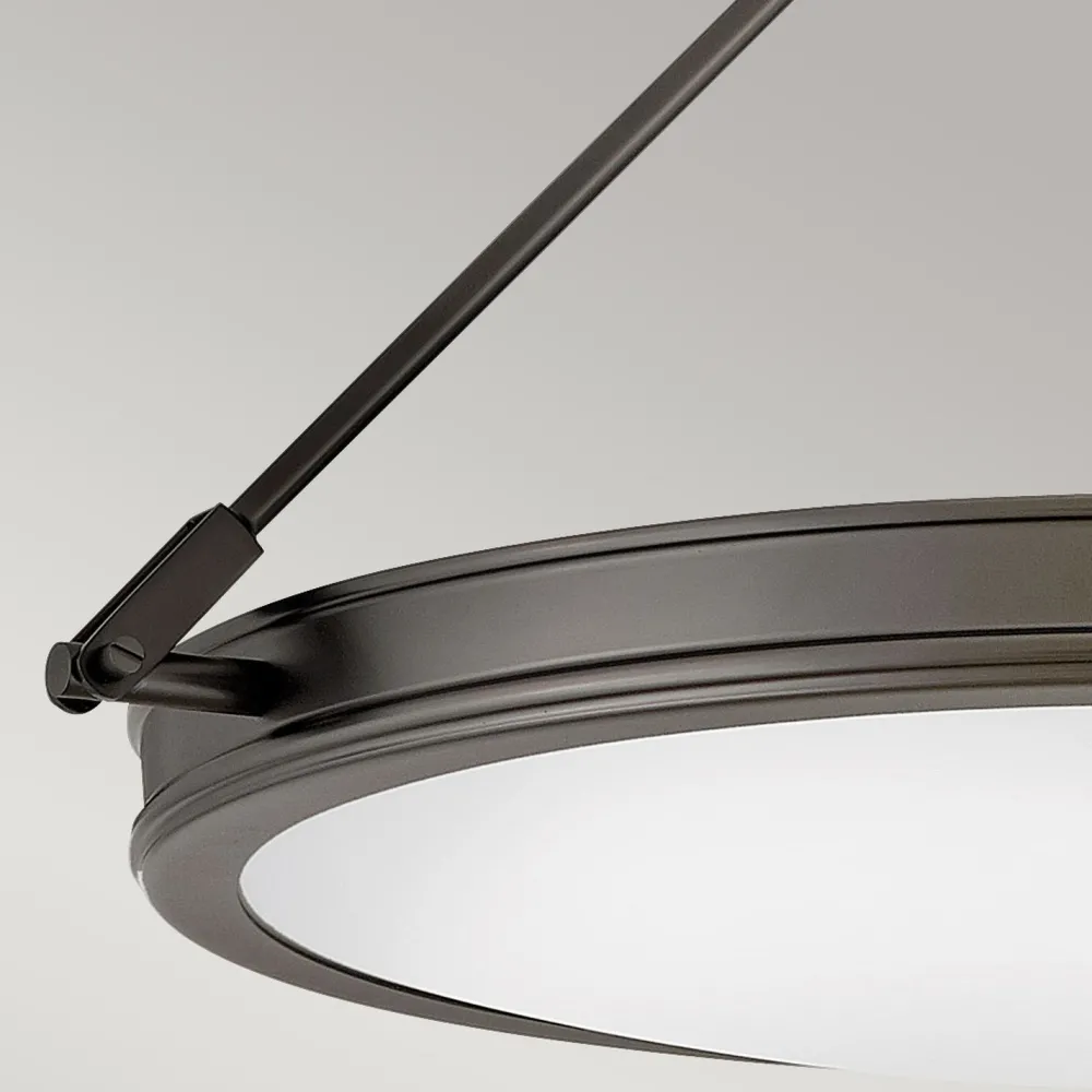 Outlet Elstead Deckenlampe rund Ø 55,8 cm Schwarz Weiß 4x E14 Metall Glas