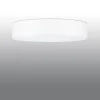 Best Sollux Deckenlampe rund Ø 50 cm Weiß Stoff Glas blendarm 5x E27