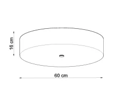 Best Sollux Deckenlampe rund Ø 50 cm Weiß Stoff Glas blendarm 5x E27