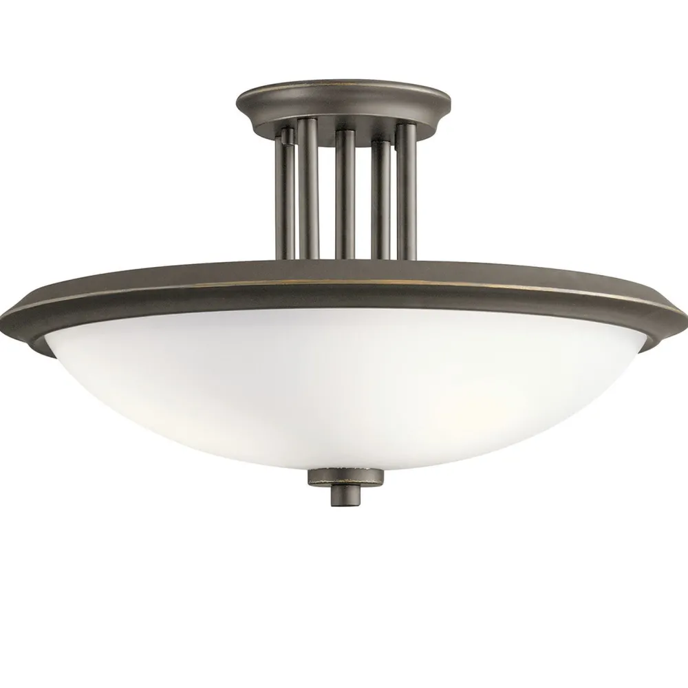 Hot Elstead Deckenlampe rund Ø42cm Jugendstil Glas Stahl