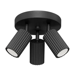Sollux Deckenlampe rund 3-flammig GU10 Schwarz Ø 19,5 cm klein Modern* Flurlampen|Wohnzimmerlampen