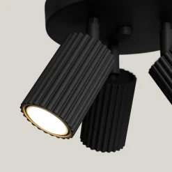 Sollux Deckenlampe rund 3-flammig GU10 Schwarz Ø 19,5 cm klein Modern* Flurlampen|Wohnzimmerlampen