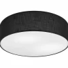 Best Lamkur Deckenlampe Schwarz Ø 45 cm rund flach blendarm 2x E27 Stoff