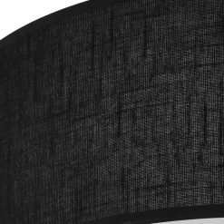 Best Lamkur Deckenlampe Schwarz Ø 45 cm rund flach blendarm 2x E27 Stoff