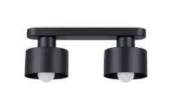 Sollux Deckenlampe Schwarz 34 cm lang Metall 2-flammig E27* Deckenleuchten|Flurlampen