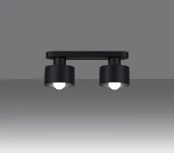 Sollux Deckenlampe Schwarz 34 cm lang Metall 2-flammig E27* Deckenleuchten|Flurlampen