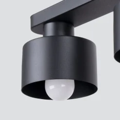 Sollux Deckenlampe Schwarz 34 cm lang Metall 2-flammig E27* Deckenleuchten|Flurlampen