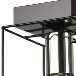 Lamkur Deckenlampe Schwarz Chrom 2-flammig E27 Metall Modern* Deckenleuchten|Flurlampen