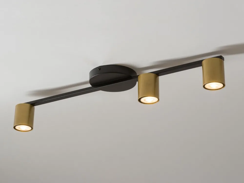 Sigma Deckenlampe Schwarz Gold GU10 Metall Zylinder stilvoll* Deckenleuchten|Flurlampen