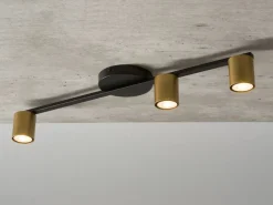 Sigma Deckenlampe Schwarz Gold GU10 Metall Zylinder stilvoll* Deckenleuchten|Flurlampen