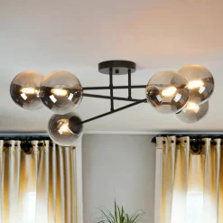 Emibig Deckenlampe Schwarz Graphit E14 Glas Metall* Glaslampen|Retro Lampen