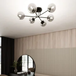 Emibig Deckenlampe Schwarz Graphit E14 Glas Metall* Glaslampen|Retro Lampen