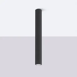 Sollux Deckenlampe Schwarz GU10 H: 60 cm Ø 6,5 cm schmal Aufputz* Wohnzimmerlampen|Küchenlampen