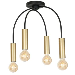 Clearance Luminex Deckenlampe Schwarz Messing 4 flammig für E27
