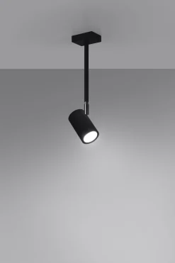 Sale Sollux Deckenlampe Schwarz schwenkbar Metall GU10 H: 33 cm