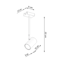 Sale Sollux Deckenlampe Schwarz schwenkbar Metall GU10 H: 33 cm