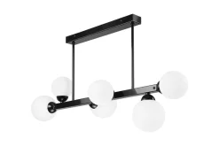 Sale Lamkur Deckenlampe Schwarz Weiß 82 cm lang Glas Metall