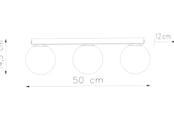 Sale Sollux Deckenlampe Schwarz Weiß 3-flammig 50 cm lang RAMSI