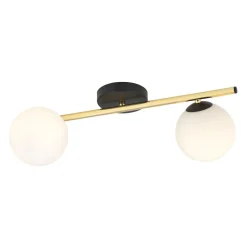 Emibig Deckenlampe Schwarz Weiß Gold blendarm 55 cm lang E14* Deckenleuchten|Flurlampen