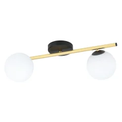 Emibig Deckenlampe Schwarz Weiß Gold blendarm 55 cm lang E14* Deckenleuchten|Flurlampen