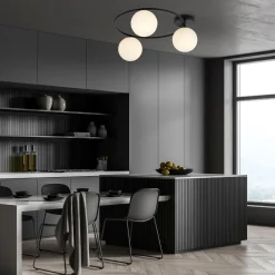 Emibig Deckenlampe Schwarz Weiß H: 20 cm Ø 47 cm LIBORIO* Deckenleuchten|Flurlampen